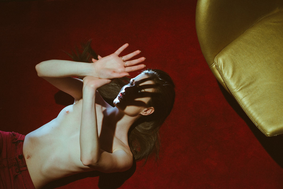 thelunartype:  Hotel floors forever… Photo of me by Nikola Tamindzic. 