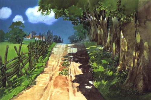 conceptartthings:  Background Art for Kiki’s Delivery Service (1989) 