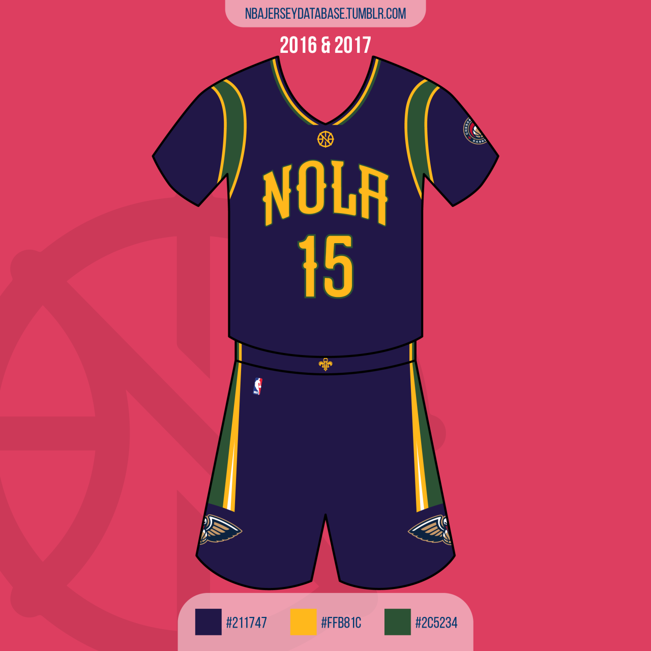 NBA Jersey Database, New Orleans Pelicans Pride Jersey 2016 & 2017