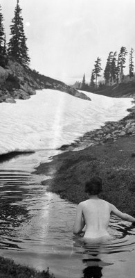 ohsresearchlibrary:    Skinny Dipping: unknown Oregon location, 1917.Marshall Family Collection, Org Lot 311, Box 14, #1523.  