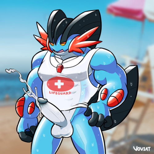 voviat:  A Swampert lifeguard that’s very good with his mouth. For CPR and whistle blowing of course, what did you think I meant? Wow 8 versions! Definitely not excessive.