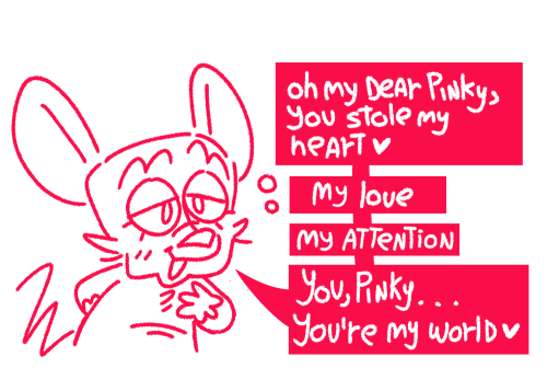 HII!!! What About Drawing Brain Being Uncharacteristically Affectionate To Pinky, And Pinky Being All