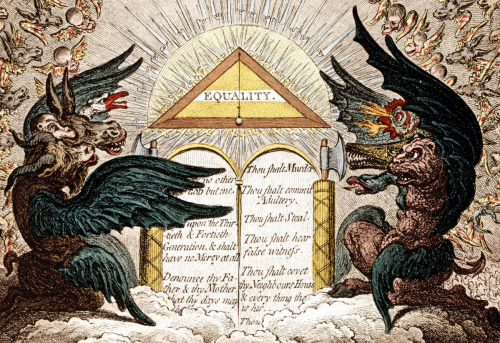 speciesbarocus:James Gillray - The Apotheosis of Hoche (1798). Detail.