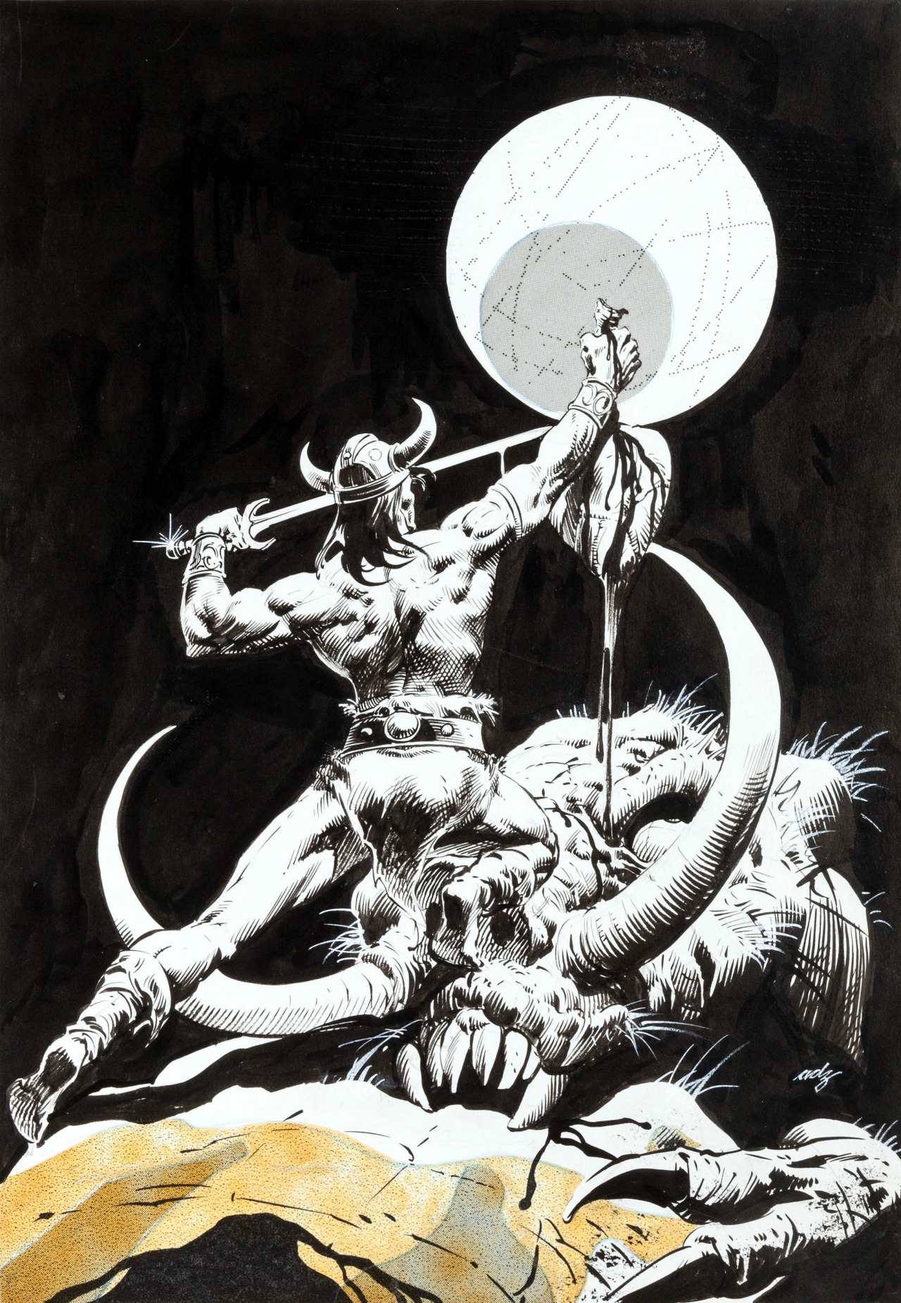 Original pin-up art by Tony DeZuniga from various issues of The Savage Sword of Conan,
