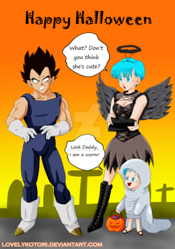 lovelykotori:  Halloween Special - Vegeta and Bulma