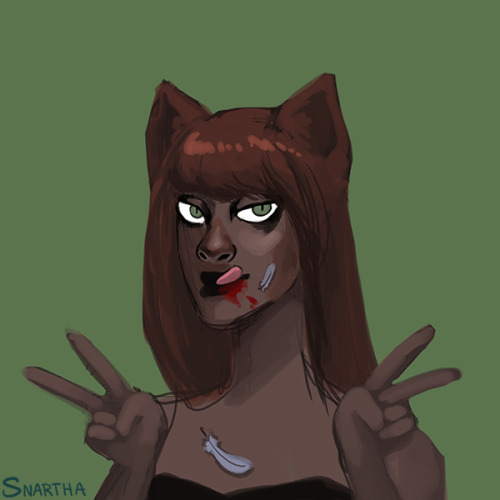 Cringetober Day 2: Animal Ears. I wanted to go with a “Catwoman in Batman Returns” kinda vibe