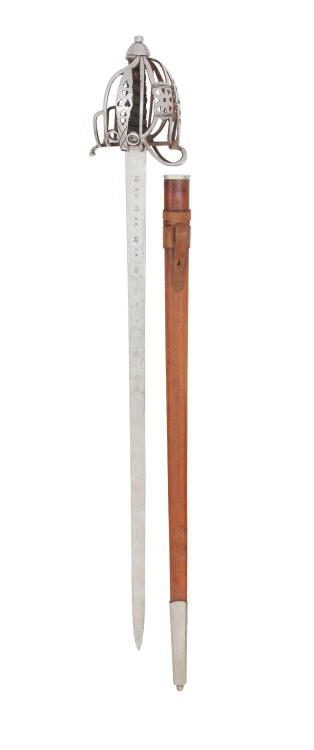 British Pattern 1828 Highland Officer’s Sword The blade dated 1849, with bright tapering blade etche