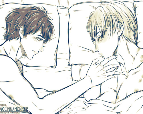 cinnamonrub:    💙 Quick Victuuri doodles coz I’ve just recovered from flu! /o/