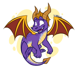 justautumn:wanted to mess around with inking and ended up with a spyro!