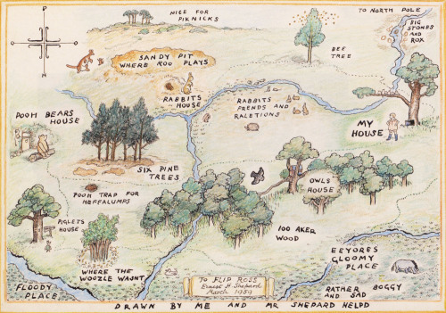 mapsontheweb:The Hundred Acre Wood and other haunts of Winnie-the-Pooh and Piglet, 1959.