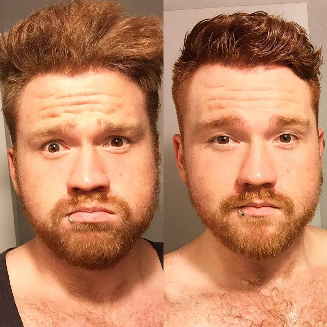 thegingerium:  Before and after. ^_^ Gracias Bradley Michael!! Yall need to go see