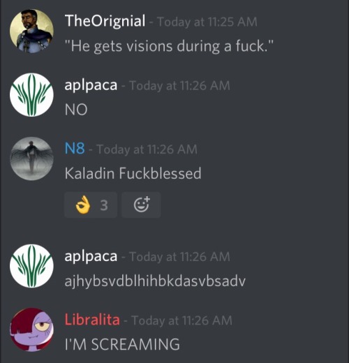 Reason #203498209856 why you should join the Cosmere Discord chat.