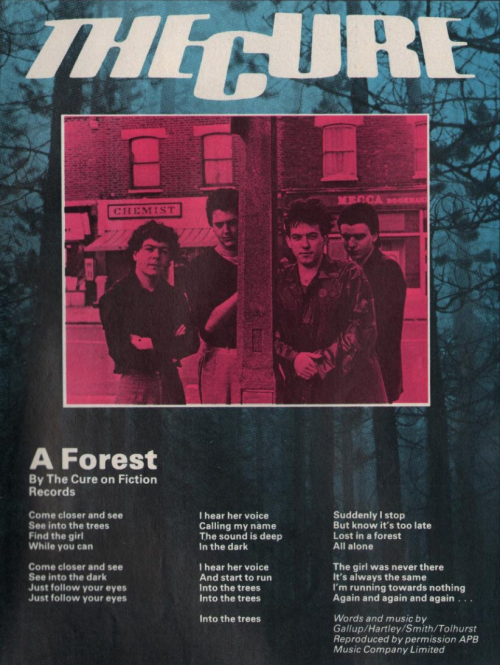beetle-juicy-juice:The Cure A Forest Lyrics - Smash Hits 1980