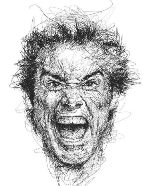 escapekit:  Jim Carrey PortraitsArtist Vince Low pays homage to Jim Carrey’s masterful acting abilities with a series of nine black and white portraits. Captured in energetic scribble-style, they’re a faithful representations of some of Carrey’s