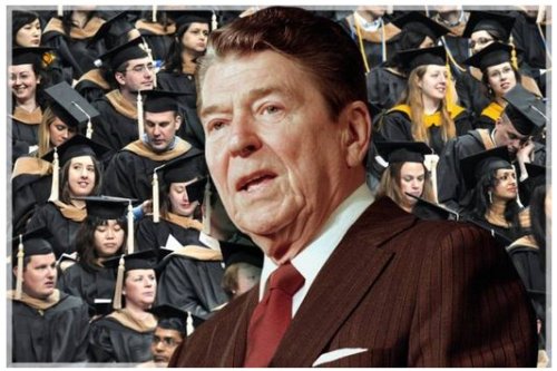 abraxuswithaxes: smallrevolutionary:  trungles:  shorterexcerpts:  styro:  salon:  Ronald Reagan pretty much ruined everything for millennials.   fuckin’ ronnie  I try and bring up how he ruined free in state tuition in the name of hippie bashing when