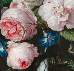 detailsofpaintings: Jan Davidsz. de Heem, Stilleven met bloemen in een glazen vaas (detail) 1650-83 