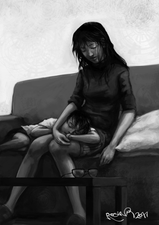 There was this one episode where Conan and Ran ended being so tired that they fell asleep on the couch. It was just such a sweet...