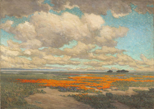 fafarago:“A Field of California Poppies” (1911)by Granville Redmond (1871-1935)