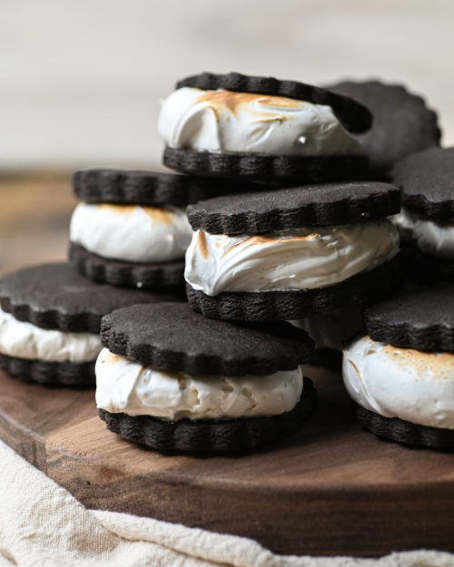 fullcravings:Black Cocoa Sandwich Cookies (Homemade Oreos