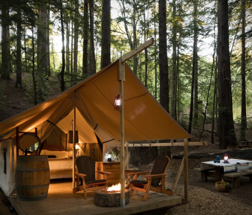 goodwoodwould:  Good wood - ok so maybe it’s more in the woods than made of wood but who cares…. loving Ventana’s Redwood Camping Glampsite, perched on the edge of the Big Sur, overlooking the dramatic California coastline. Time to escape to the