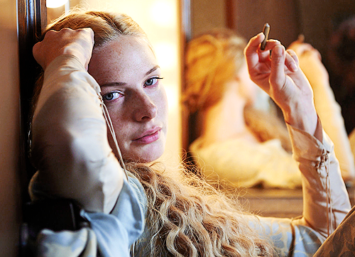 vernawoods:  Rebecca Ferguson photographed on the set of The White Queen
