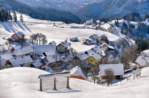 SORICA, Slovenia - this pretty mountain village in northwestern Slovenia looks even more charming wh