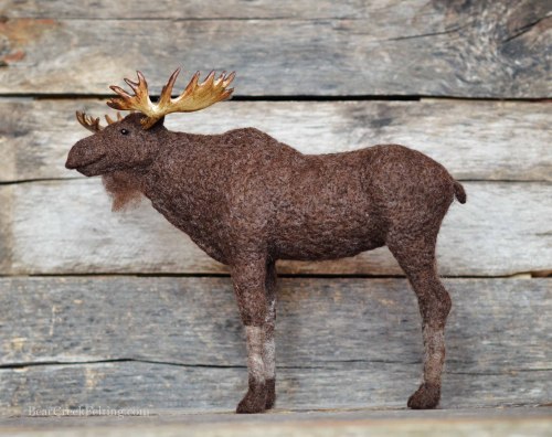 Needle Felted Moose #6 by Teresa Perleberg