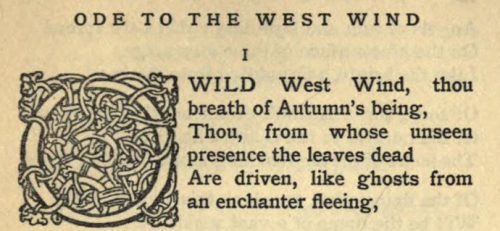 english-idylls:First lines of Ode to the West Wind by Percy Bysshe Shelley.