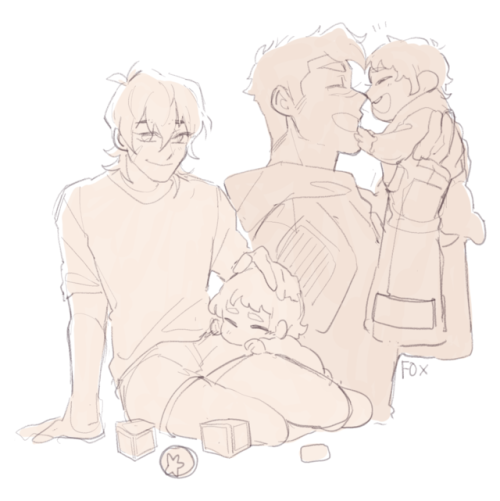 foxkunkun:More from the lovechild Sven au!! Shiro and Keith would make good parents