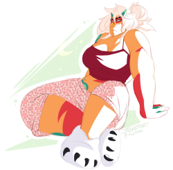 jasker:jasper in my current outfit \o/  i feel like she could appreciate some good pajamas lol