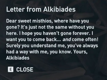 silver-horse: Look! Alkibiades sent a letter to Kassandra while she was away on vacation.  Hand