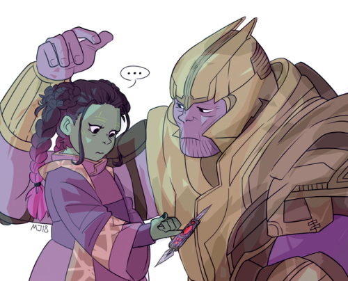 mangomango-j: Hey! Do you guys remember the voltron moms post? So, I decided to make the similar fanarts but with the marvel dads this time, cause they really deserve it, don’t they? (not you, Thanos (I just really wanted to draw little Gamora))