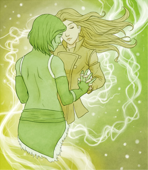 justteamavatar:loveable-korrasami:critter-of-habit:Updated version of the Korrasami picture I did ri