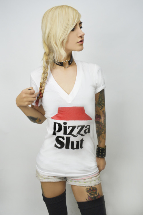 Pizza Slut V-Neck T-Shirt