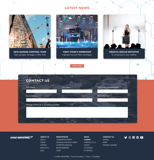 championed:Stark Industries website homepage concept (insp)