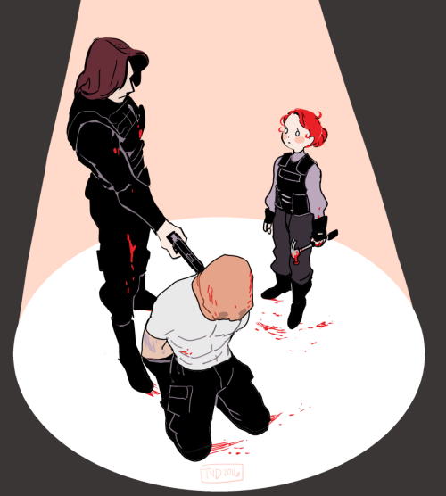 rise-up-ting-ting-like-glitter:theyoungdoyley:lessons with the soldier (young natasha and bucky) Dam