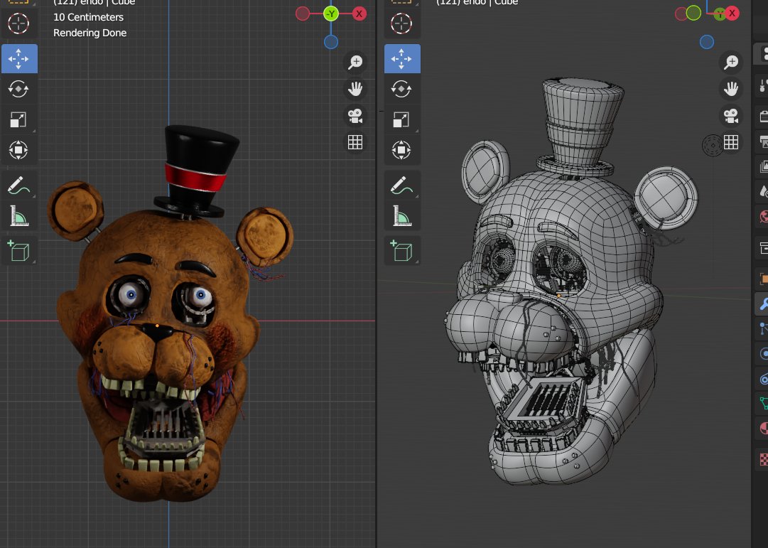 Making a Withered Chica model! (Speed Modeling) [BLENDER/FNAF] 