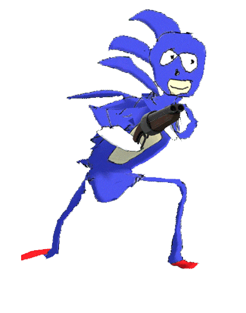 unabating:transparent sonic going fast on ur blog w/ a gun