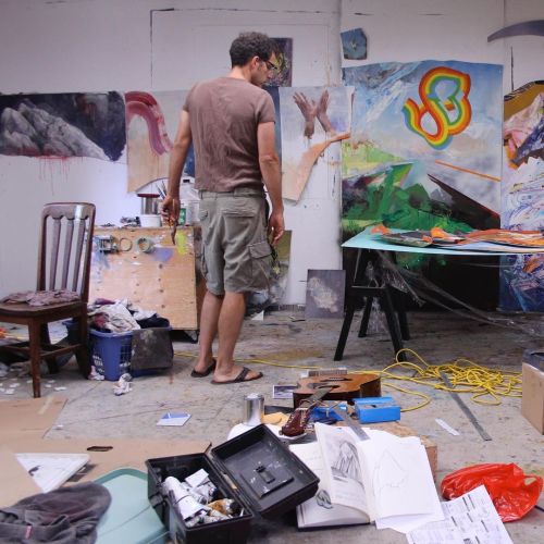 I love the energy and chaos of my studio! It’s fun to look at this older photo, and see painte