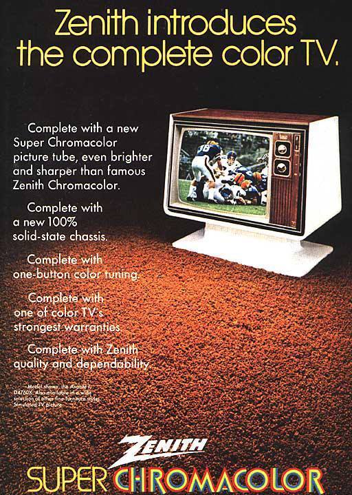 modrules:  Zenith Color TV advert, 1972 