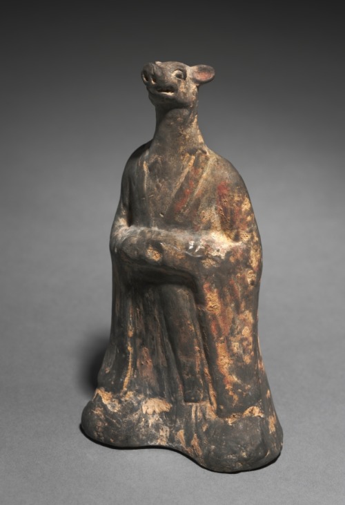 Mortuary Figure of the Zodiac Sign: Boar (Pisces), 500s, Cleveland Museum of Art: Chinese ArtSize: O