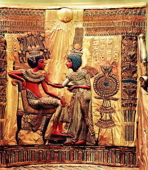 Detail of the back of the throne of Tutankhamun