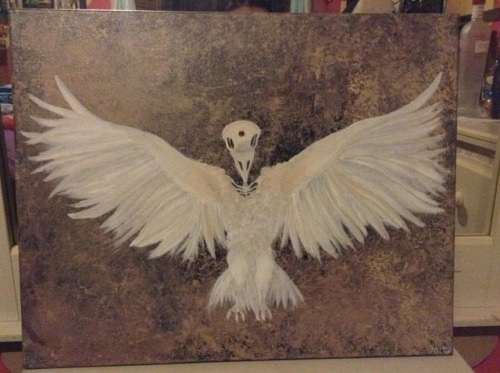 “White Raven” #art piece I did for my dad for #fathersday#roromonkeymomo #oilpainting #w