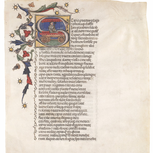 Leaf from Petrarch, Africa, Book IXLombardy, ca. 1400 The Free Library of Philadelphia, Lewis E M 48