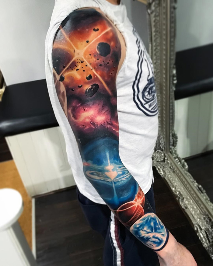 tattooideas123:  Space Sleevehttp://tattooideas247.com/space-arm/