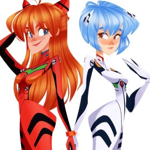 Last Ladies from my 130 Ladies Project!! Asuka and Rei from EVANGELION 