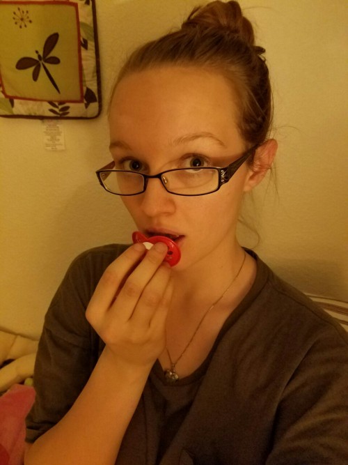 glitterdoll1357:  I got new pacis and I missed my daddy a lot, so I put on my last diaper and his sh