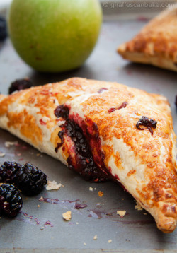 sweetoothgirl:    Apple and Blackberry Cream Turnovers   