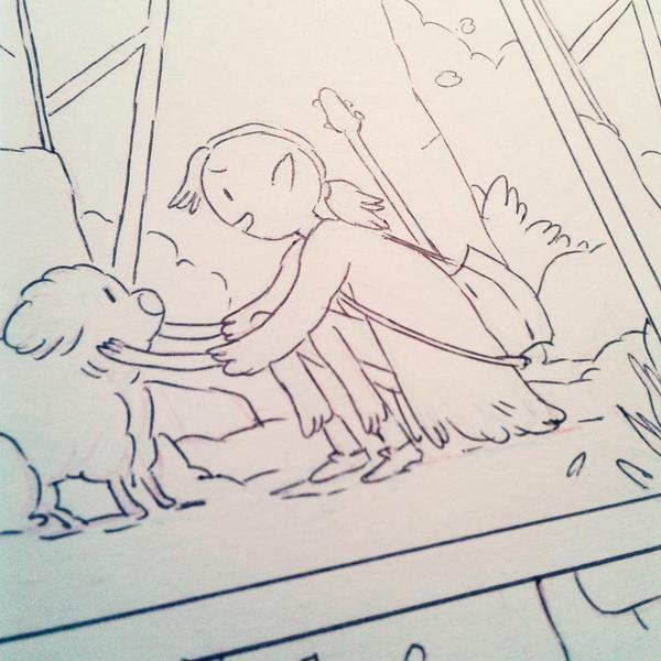 hannakdraws:  some twitter work-in-progress picures from that comic. ( HannaKtweet )