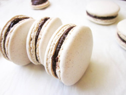 fullcravings:  French Macarons with Nutella (recipe in Chinese)
